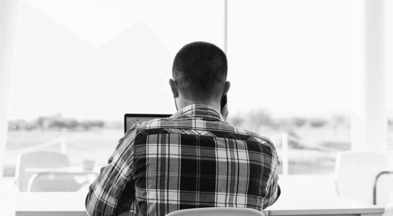 Person working on a laptop